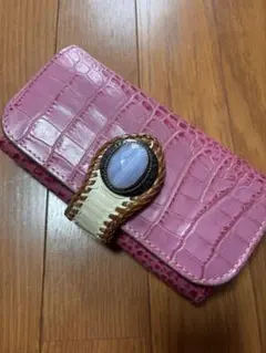 美品】ALZUNI アルズニ 財布 カスタムウォレット レザー クロコ ピンク