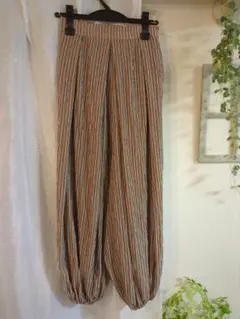 メルロー　ストライプ バルーン サルエルパンツ