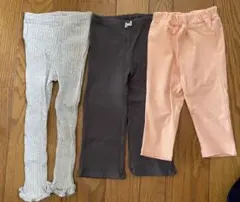 ベビー レギンス スパッツ 3枚セット 100cm グレー チャコール ピンク