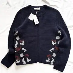 新品タグ付き☆TORY BURCH カーディガン　刺繍　ネイビー　トリーバーチのサムネイル