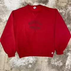 90s RUSSELLラッセル プリントスウェット メンズL レッド