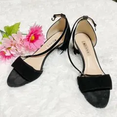 【美品】DIANA ダイアナ サンダル スエード ストラップ ブラック 23cm