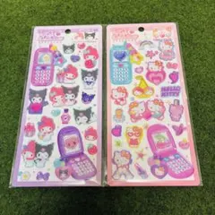正規品　平成はっぴーフォン シール キティ　マイメロクロミ　2点セット