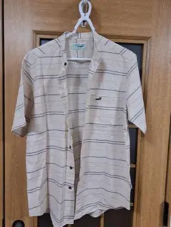 Crocodile ストライプ 半袖シャツ Mサイズ