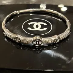 CHANEL ノベルティCCロゴ　シルバーバングル