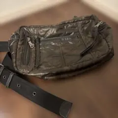 ダークブラウン迷彩柄 ナイロン ボディバッグ