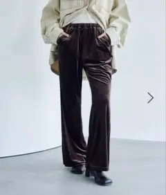 新品タグ付き LEPSIM イージーベロアパンツ ブラウン