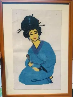 Cross Stitch 刺繍アート 女性の肖像