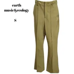 earth music&ecology カーキ フレアパンツ ハイウエスト 美脚