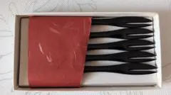 黒色 菓子切り フォーク 5本セット 和風 カトラリー