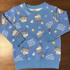 ちびっこバスTAYO タヨ 長袖 トレーナー 総柄 青 90サイズ