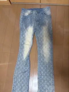 Guapi似フレアデニムパンツ ジルコニア スタッズのサムネイル