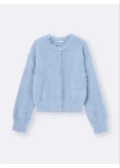 【新品未使用】GU シャイニークルーネックカーディガンZ ブルー Mサイズ