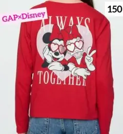 【新品】Gap × ディズニー グラフィック 長袖 Tシャツ 赤 150