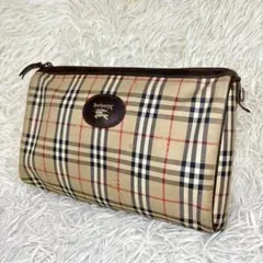 Burberry バーバリー ノバチェック シャドーホース ポーチ PVC 箱付