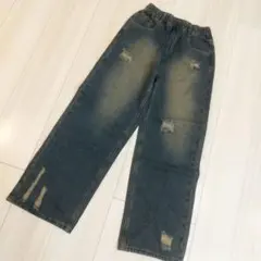 おしゃれクラッシュデニム ボトムス 150cm 新品