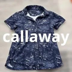 イラストプリント 半袖シャツ L ネイビー