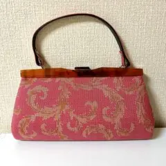 大島紬　クラッチバッグ