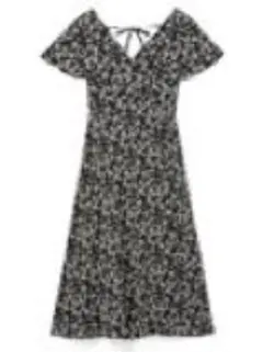 小花柄カシュクールワンピース