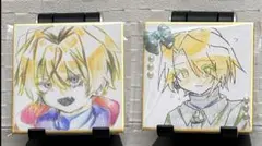手描きイラスト 豆色紙2枚