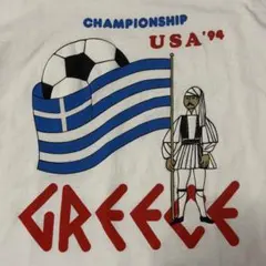 90s USA製 1994 ワールドカップサッカー ギリシャ アートTイベントT
