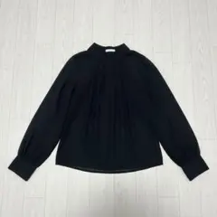 2PINK 長袖 ブラウス パール調ボタン ブラックのサムネイル