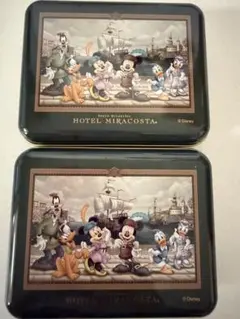 Louis Vuitton とコーチの小物入れ、おまけミラコスタアメニティ缶のみ Louis Vuitton とコーチの小物入れ、おまけミラコスタアメニティ