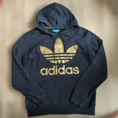adidas パーカー ブラック ゴールド トレフォイルのサムネイル