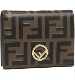 Fendi FFロゴ 二つ折り財布 ブラウン/ブラック