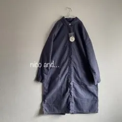 nico and... ／タグ付き　訳有り　ネイビー長袖オックスシャツ　製品染め