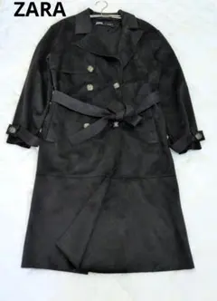 ZARA（ザラ）スエード調トレンチコート ブラック　Ｓサイズ