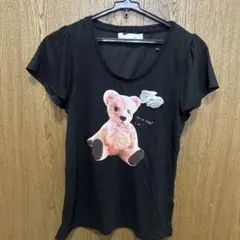 A.I.V. テディベア プリント 半袖 Tシャツ ブラック Mのサムネイル