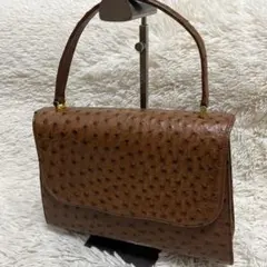 MODA CRISTINA オーストリッチ　ハンドバッグ　ブラウン