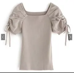 GRLスクエアネックドロストスリーブニットトップス[gf49]