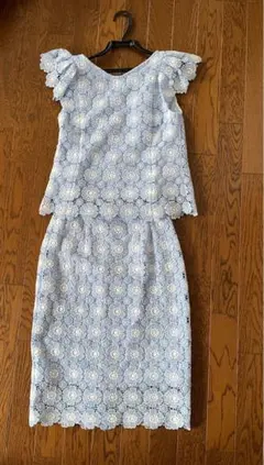 31 Sons de mode 水色 レースセットアップ　きれいめコーデ