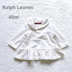 ラルフローレン 長袖 ワンピース ロゴ刺繍 ベロア生地 女の子 3M 60㎝