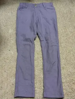 紫色スリムフィット長ズボン　裏起毛