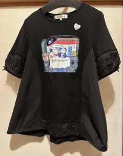 Used Super Beauty 今期もの裾レース切替パフ袖ロングＴシャツ42のサムネイル