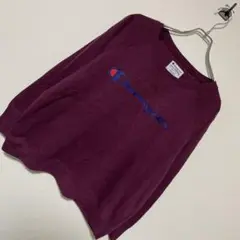 【Champion】ロゴプリント ラグラン スウェット トレーナー ボルドー