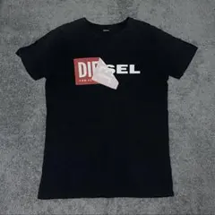 DIESEL ディーゼル ロゴ ビッグプリント 半袖T 黒 Sサイズ 短丈のサムネイル