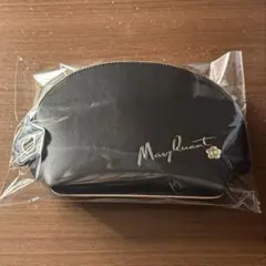 【美品】マリクワ フリップサイドデイジー ラウンドポーチL ブラック