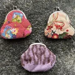 ハンドメイド　3つ　がま口　小銭入れ　小物入れ