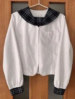 ⭐️セーラー服上下セット⭐️ホワイト&チェック柄【LLサイズ】