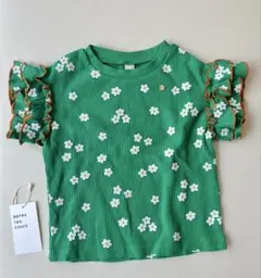 apres les cours ワッフルフリル半袖Tシャツ グリーン 100のサムネイル