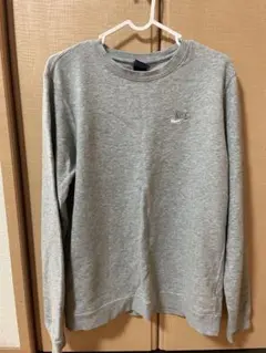 NIKE ナイキ ロゴ刺繍 クルーネック スウェット グレー 古着