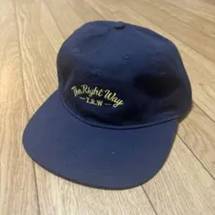 newhattan キャップ ネイビー 刺繍ロゴ