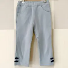 familiar/ファミリア　リボン付きレギンスパンツ　水色　シンプル　90cm