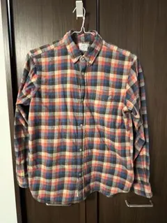 coenメンズLチェック柄コットン長袖シャツ