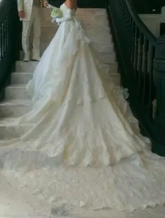 【７～８月夏特価！】王道Aライン ウェディングドレス ロングトレーン 一式セット