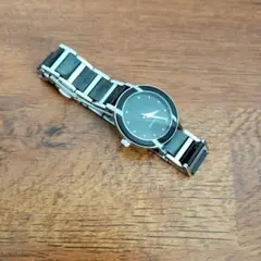 SUN FLAME ブラック ステンレス 腕時計